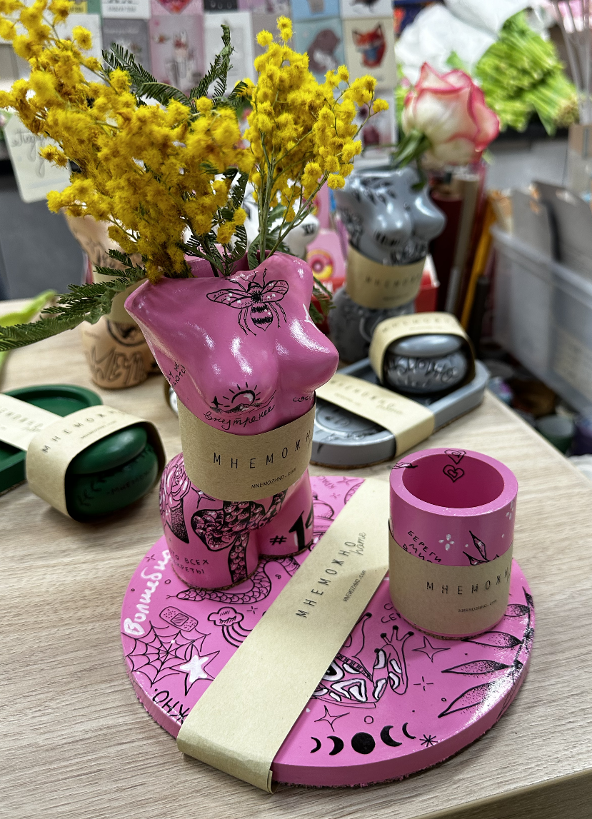 Набор декоративный в розовом цвете 3в1